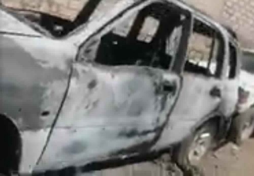 مجهولون يحرقون سيارة جندي باللواء ٨٣ في الضالع