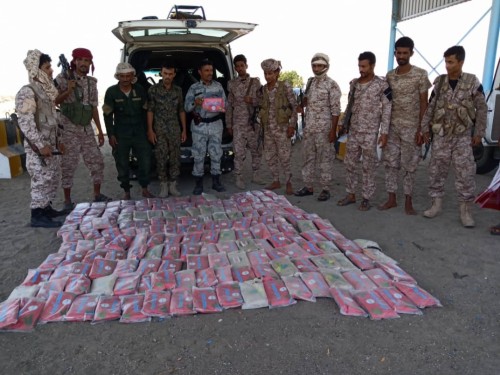ضبط شحنة تحتوي على 168 كيلو من مخدر الحشيش كانت في طريقها إلى عدن (تفاصيل)