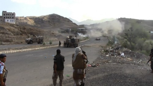 الجيش يتصدى لهجوم حوثي شمال تعز